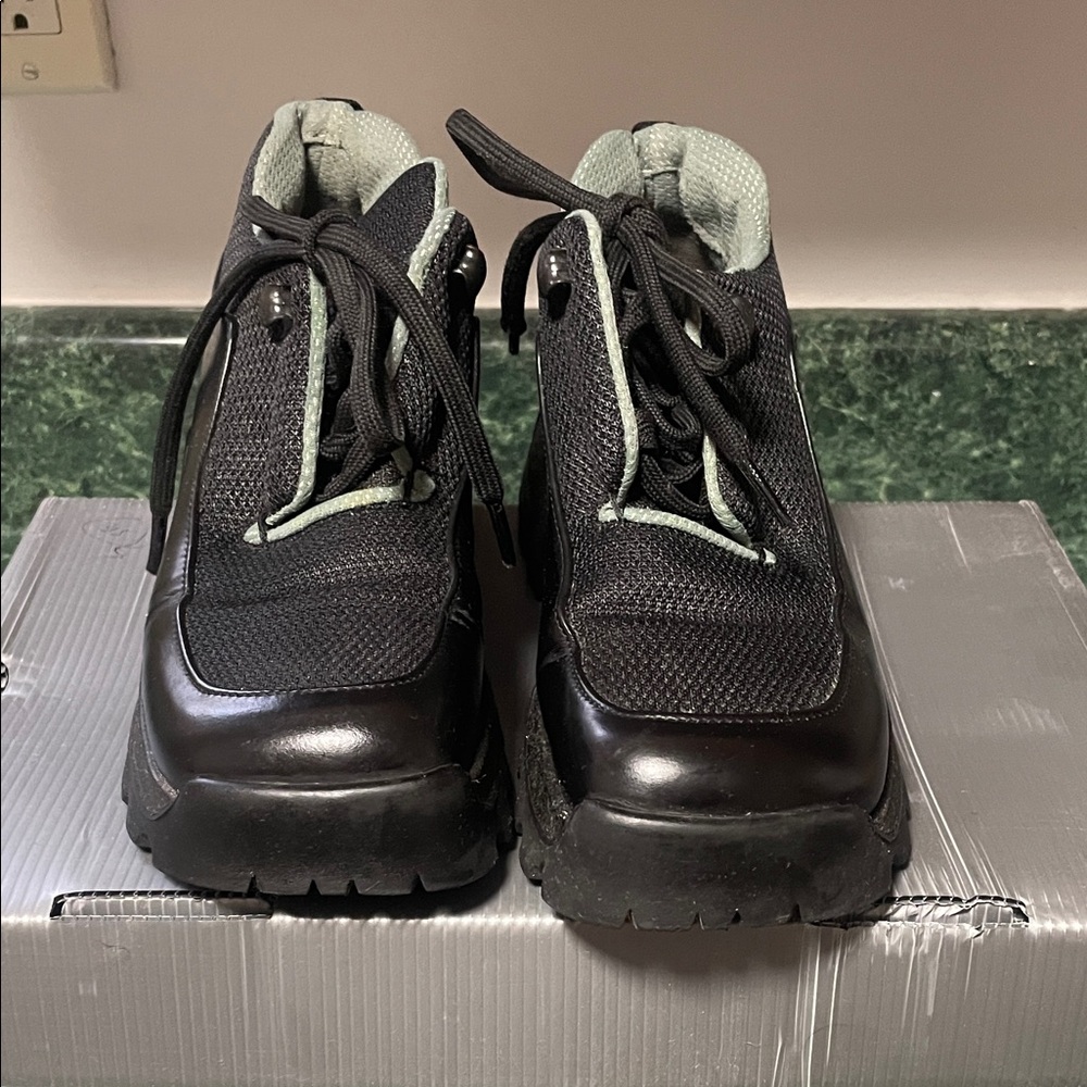 Prada Black and Gray Men's Boots